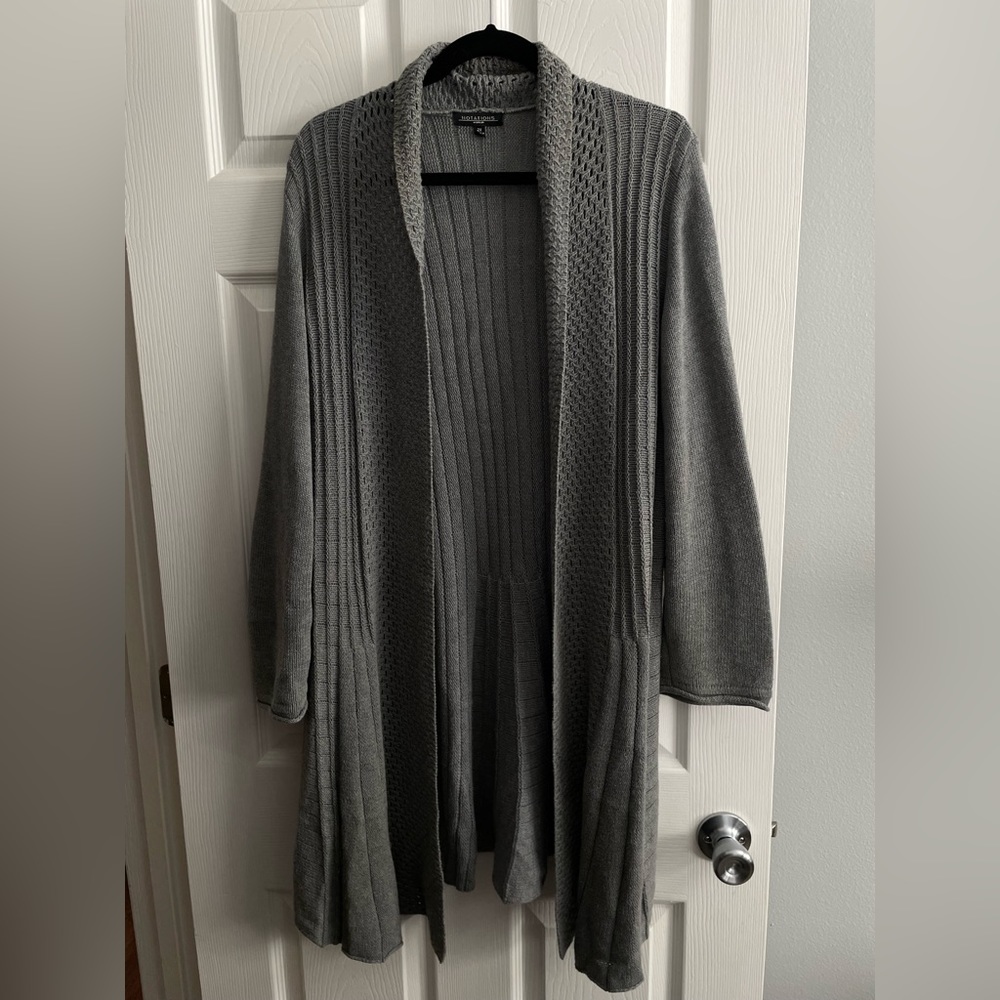 Grey sweater cardigan 2x